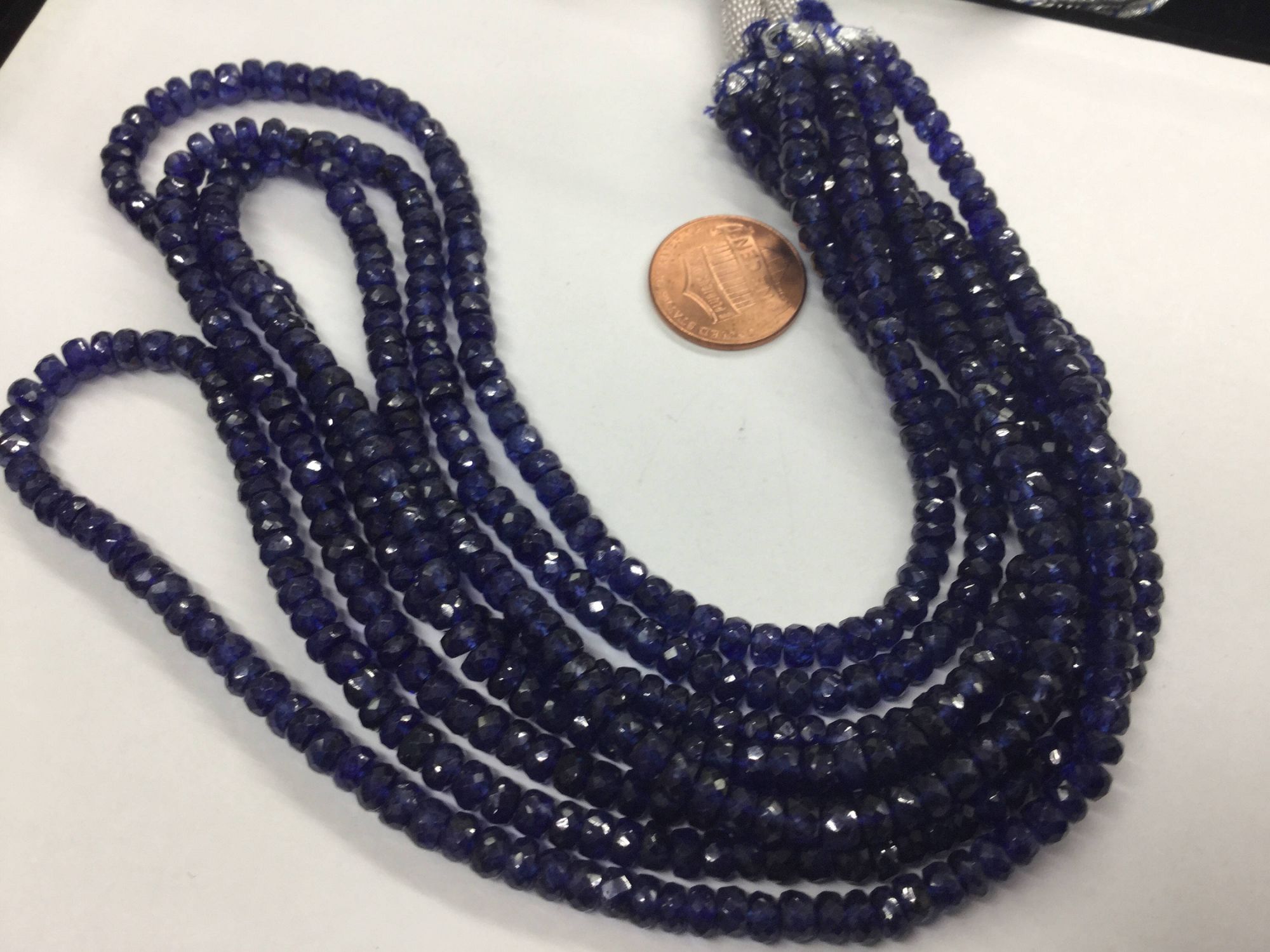 Natural Blue Sapphire Rondelles Faceted