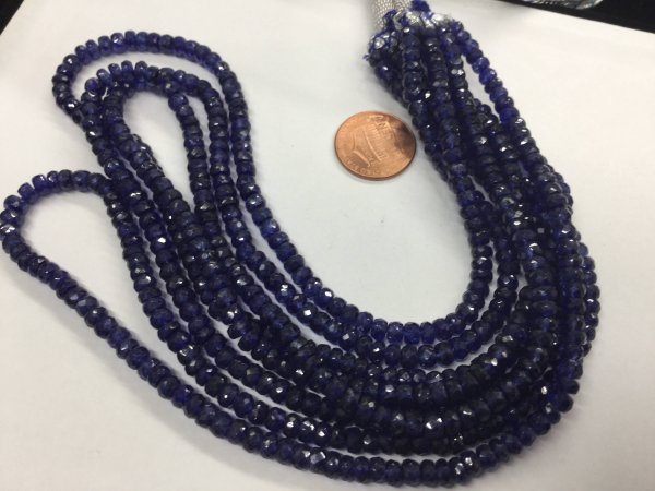 Natural Blue Sapphire Rondelles Faceted