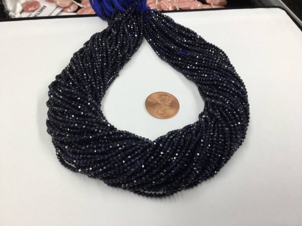 Natural Blue Sapphire Rondelles Faceted