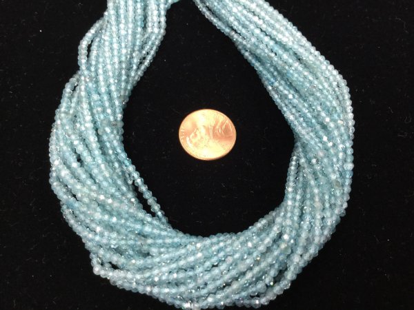 Natural Blue Zircon Rondelles Faceted
