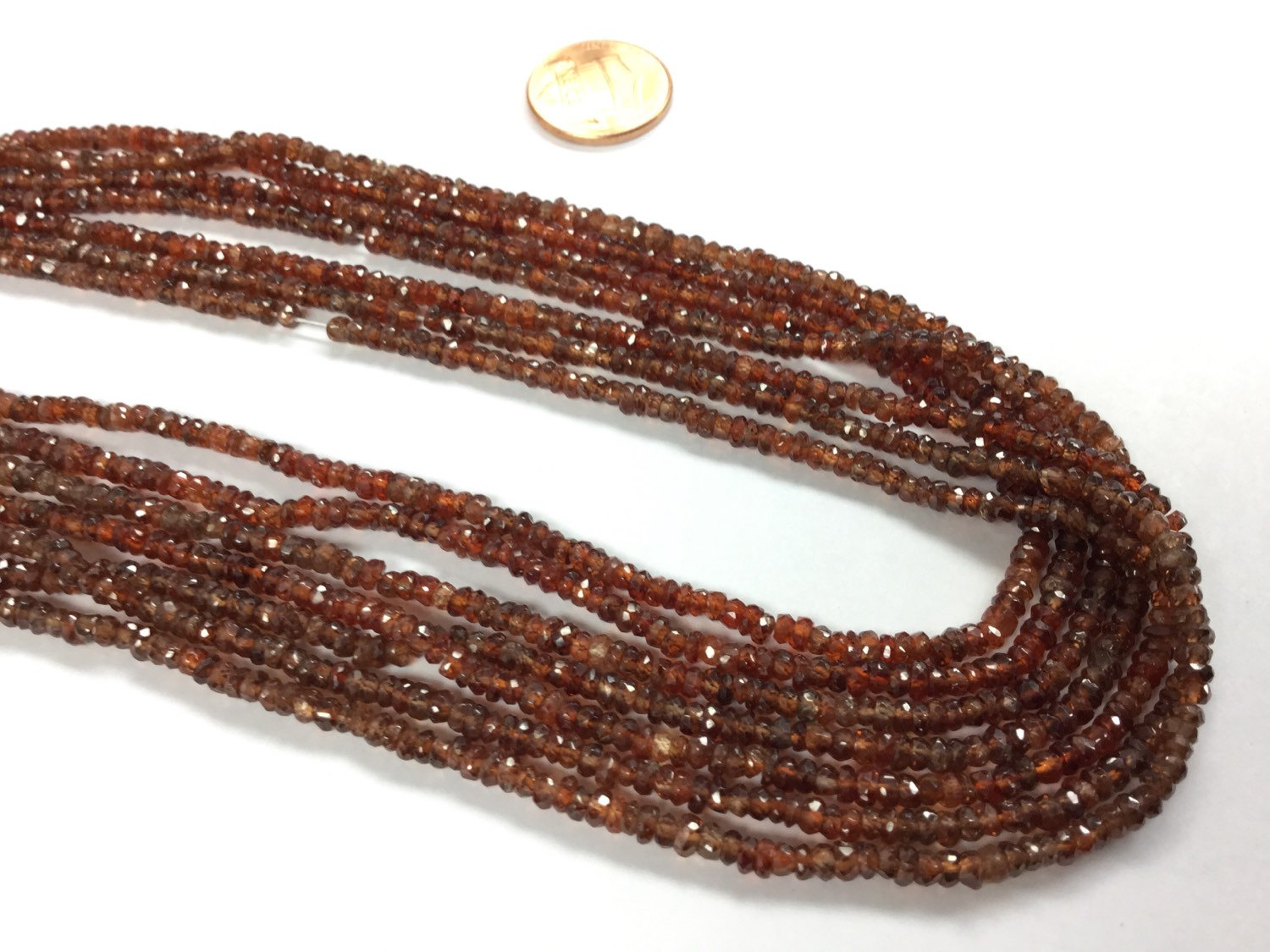 Natural Brown Zircon Rondelles Faceted