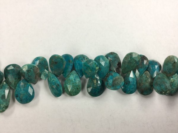 Natural Chrysocolla Pears Faceted