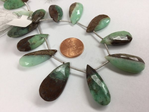 Chrysoprase Pears Faceted