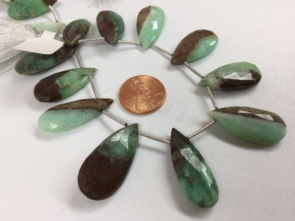 Natural Chrysoprase Pears Faceted