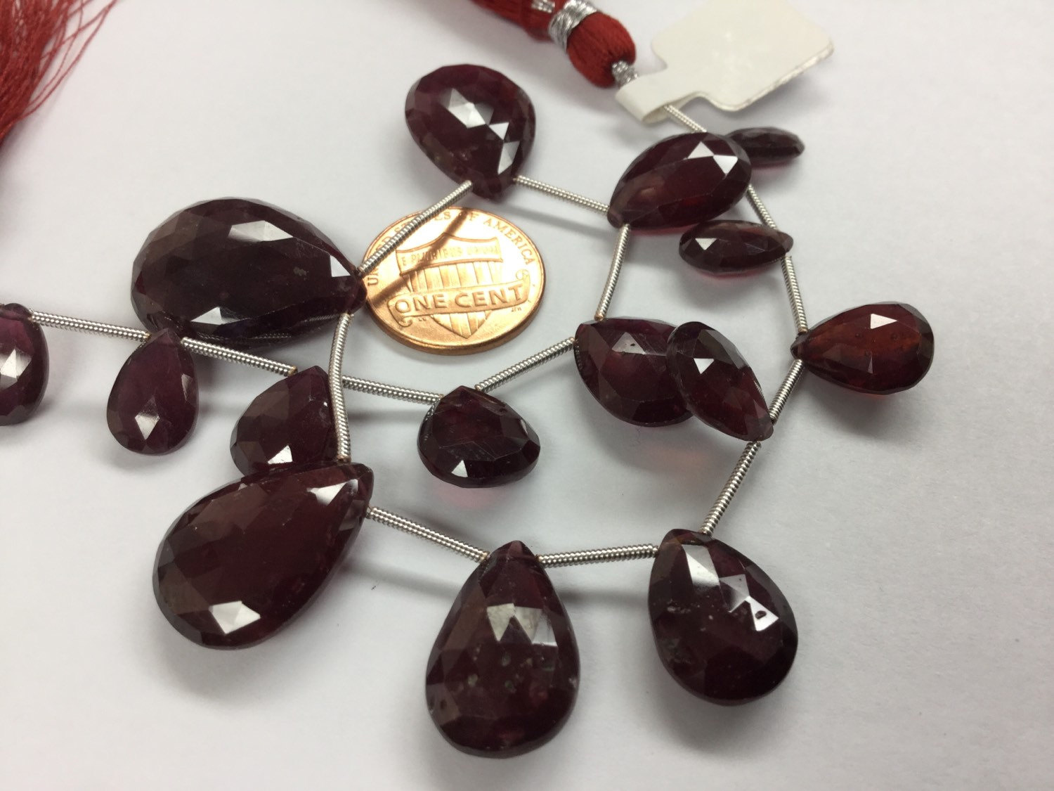 Natural Garnet Pears Faceted