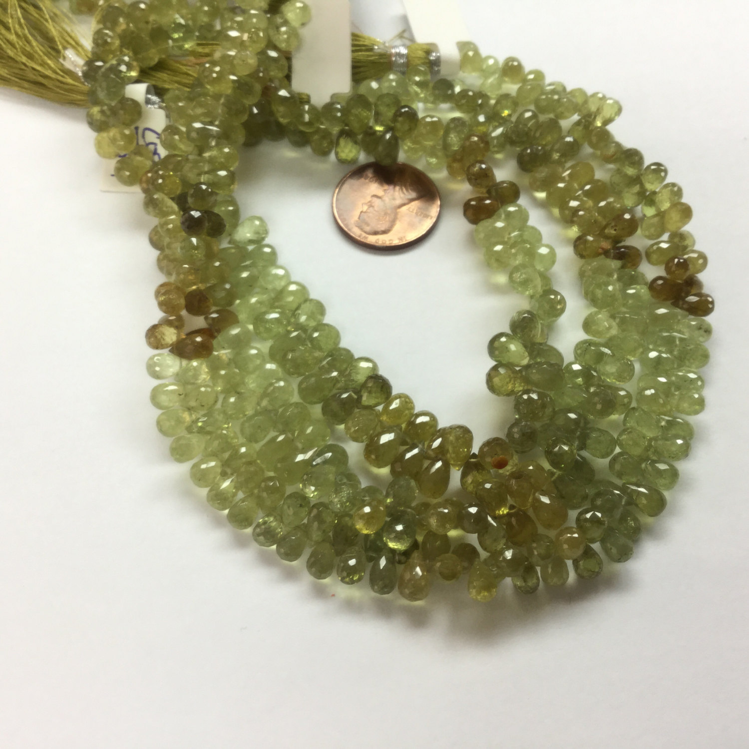 Natural Green Garnet Drops Faceted