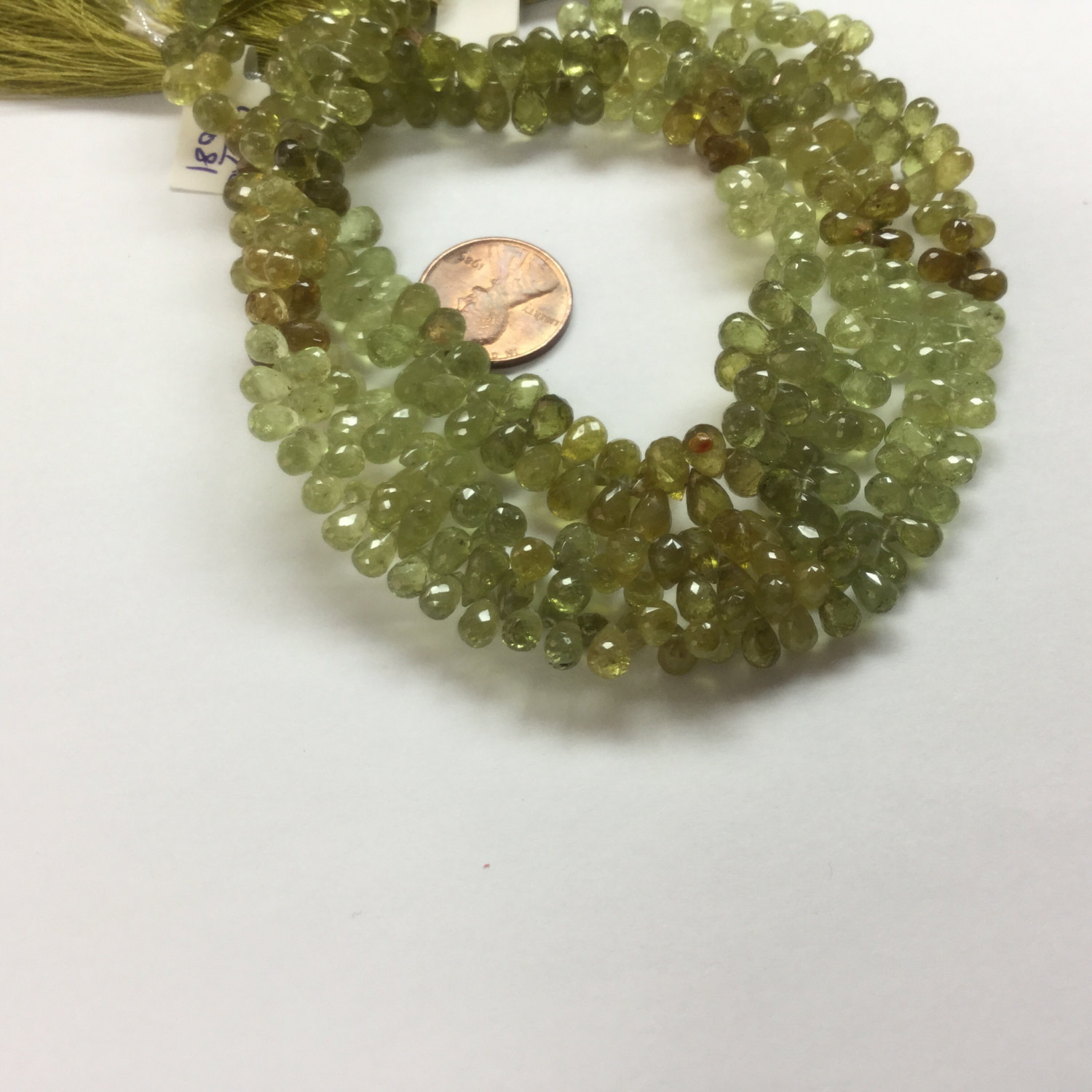 Natural Green Garnet Drops Faceted