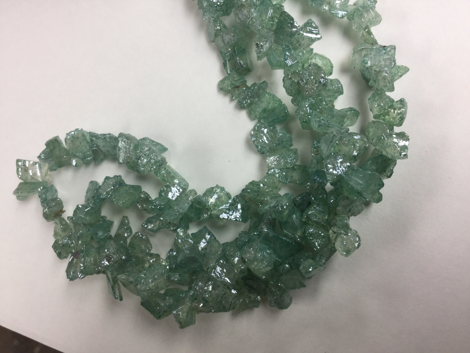 Coated Prehnite Funky Cut Faceted (Platinum Polished)