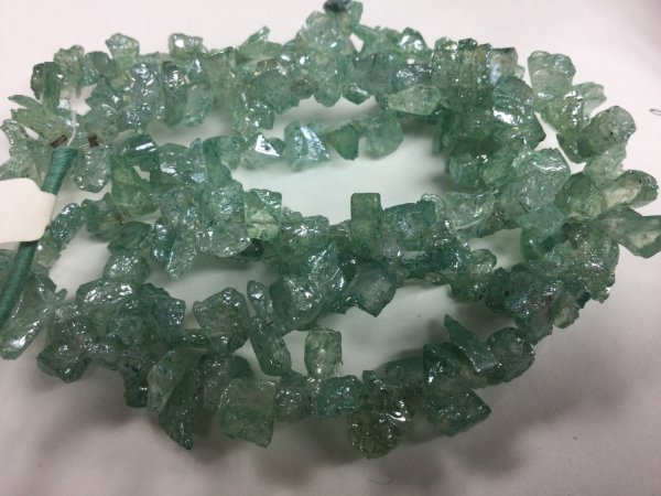 Coated Prehnite Funky Cut Faceted (Platinum Polished)
