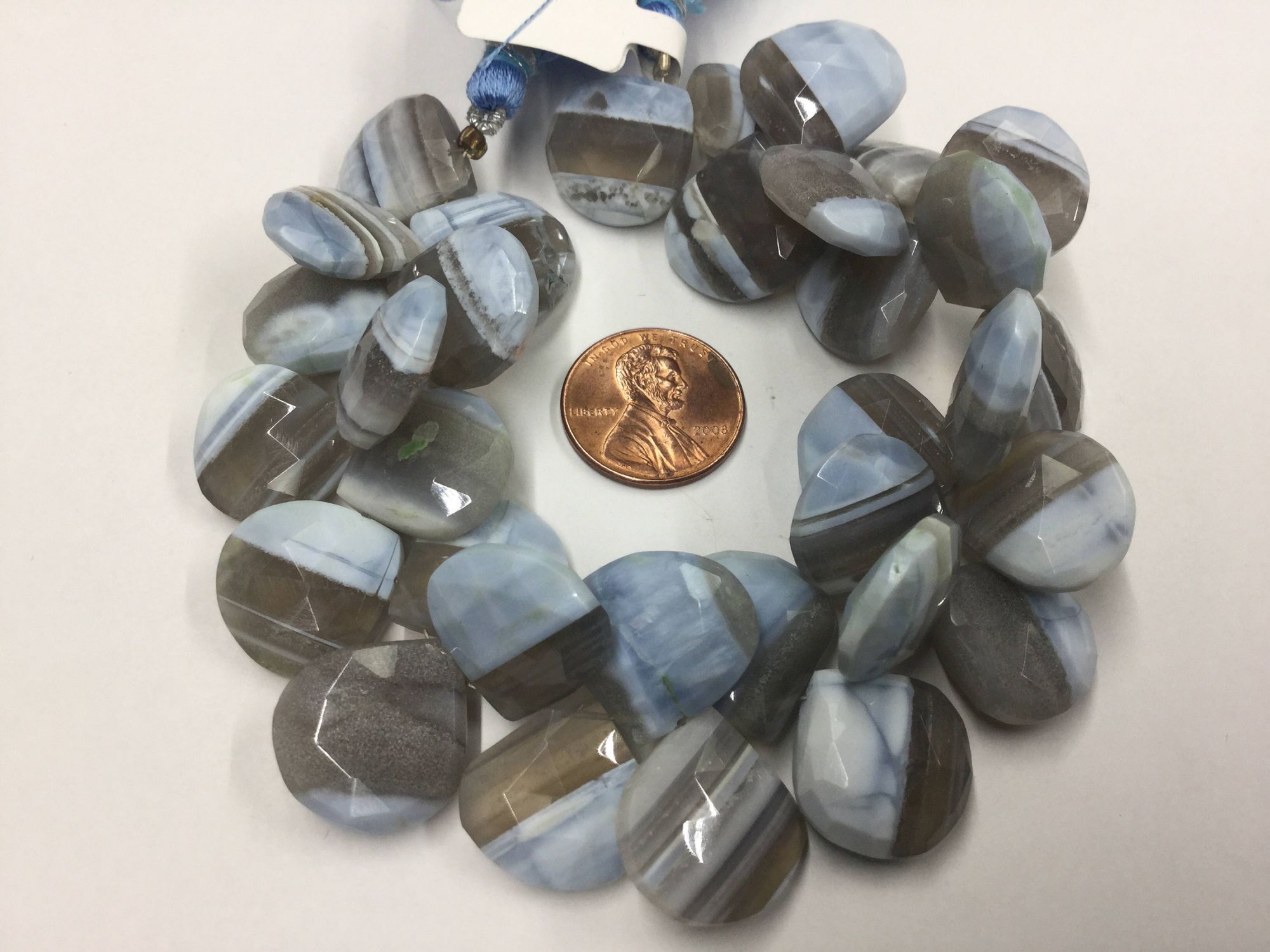 Natural Lace Opal Hearts Faceted