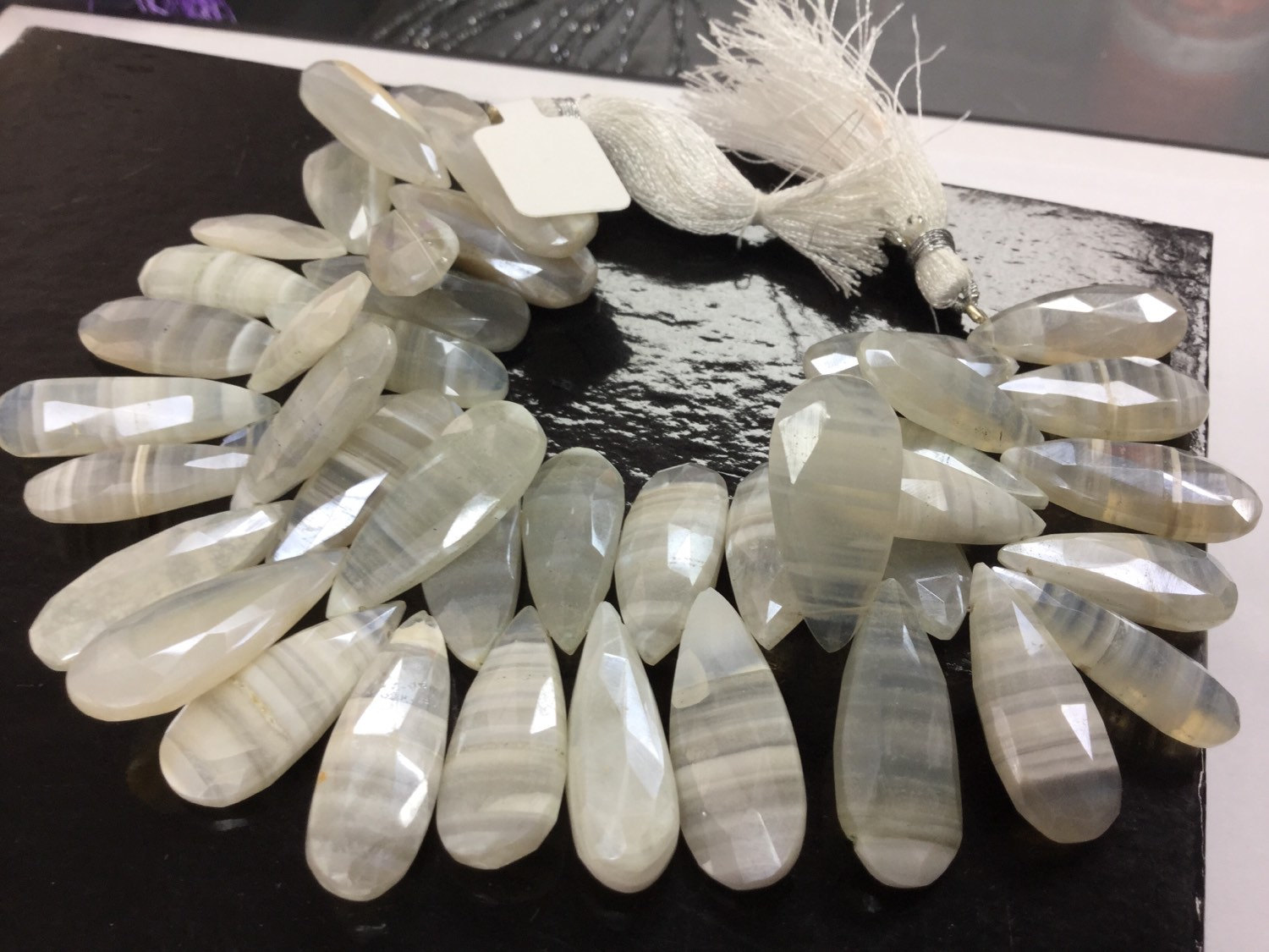 Natural Lace Opal Pears Faceted