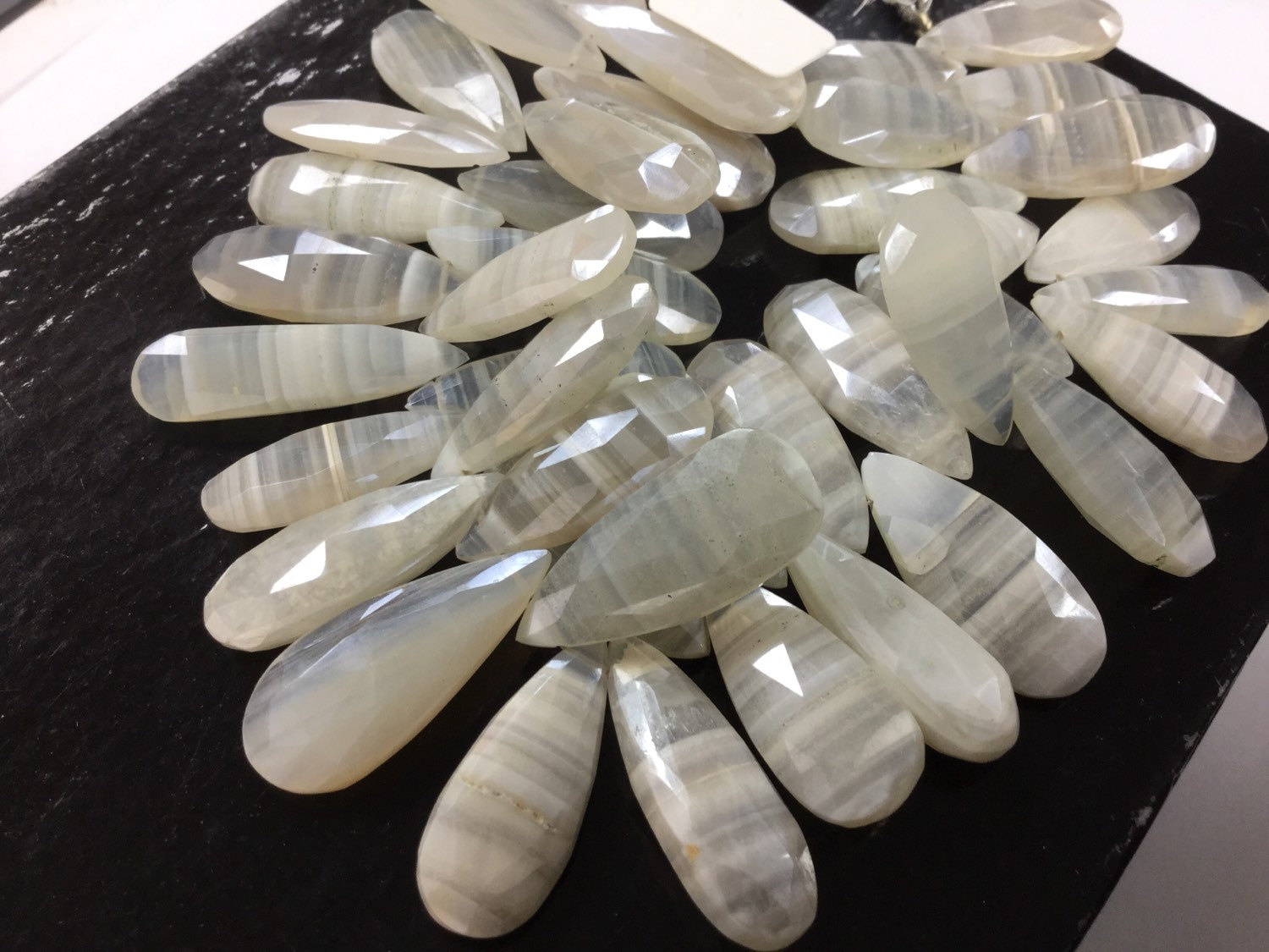 Natural Lace Opal Pears Faceted