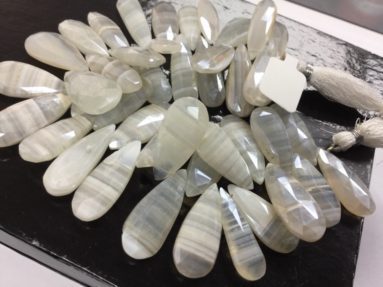 Natural Lace Opal Pears Faceted