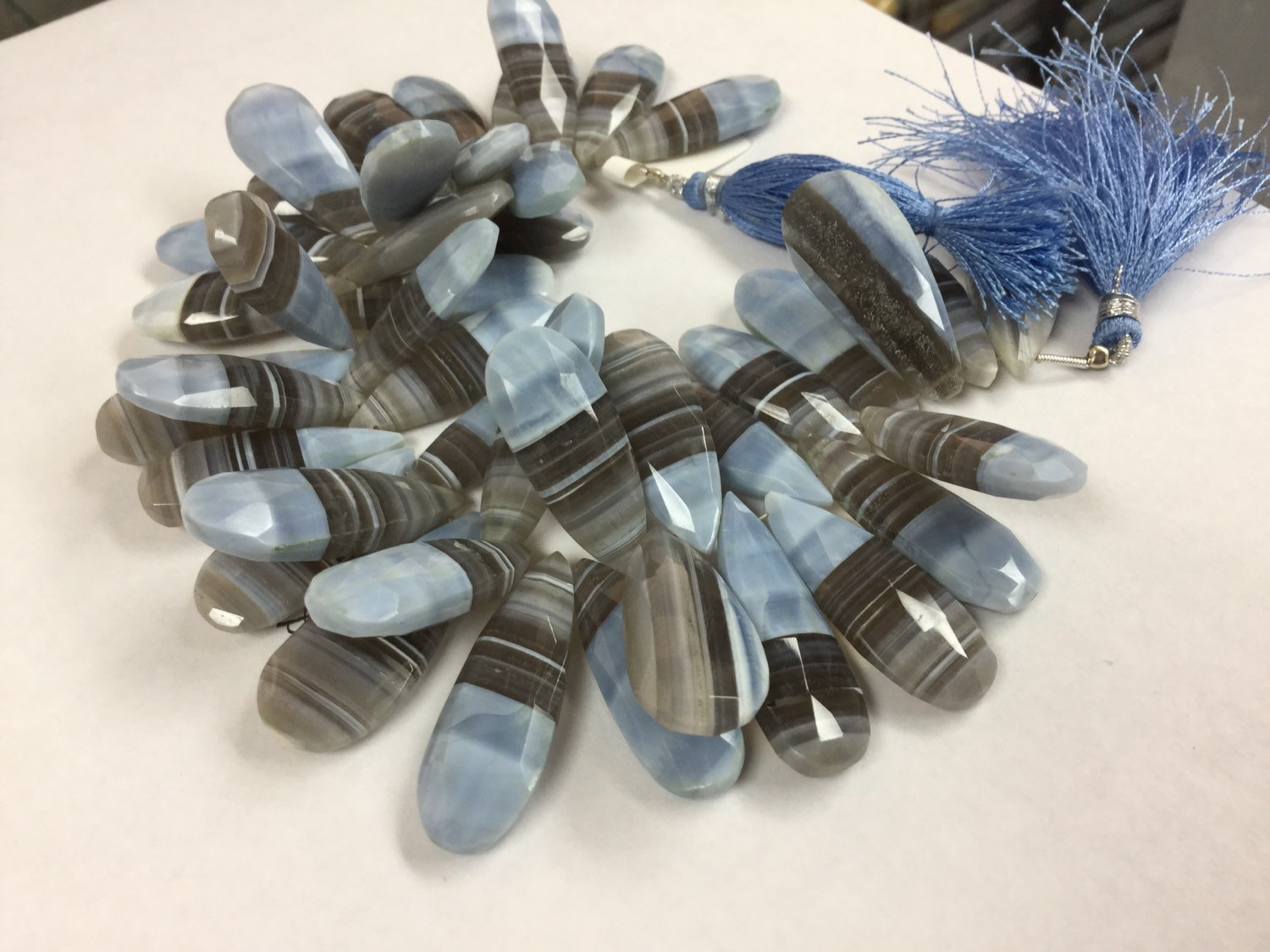 Natural Lace Opal Pears Faceted