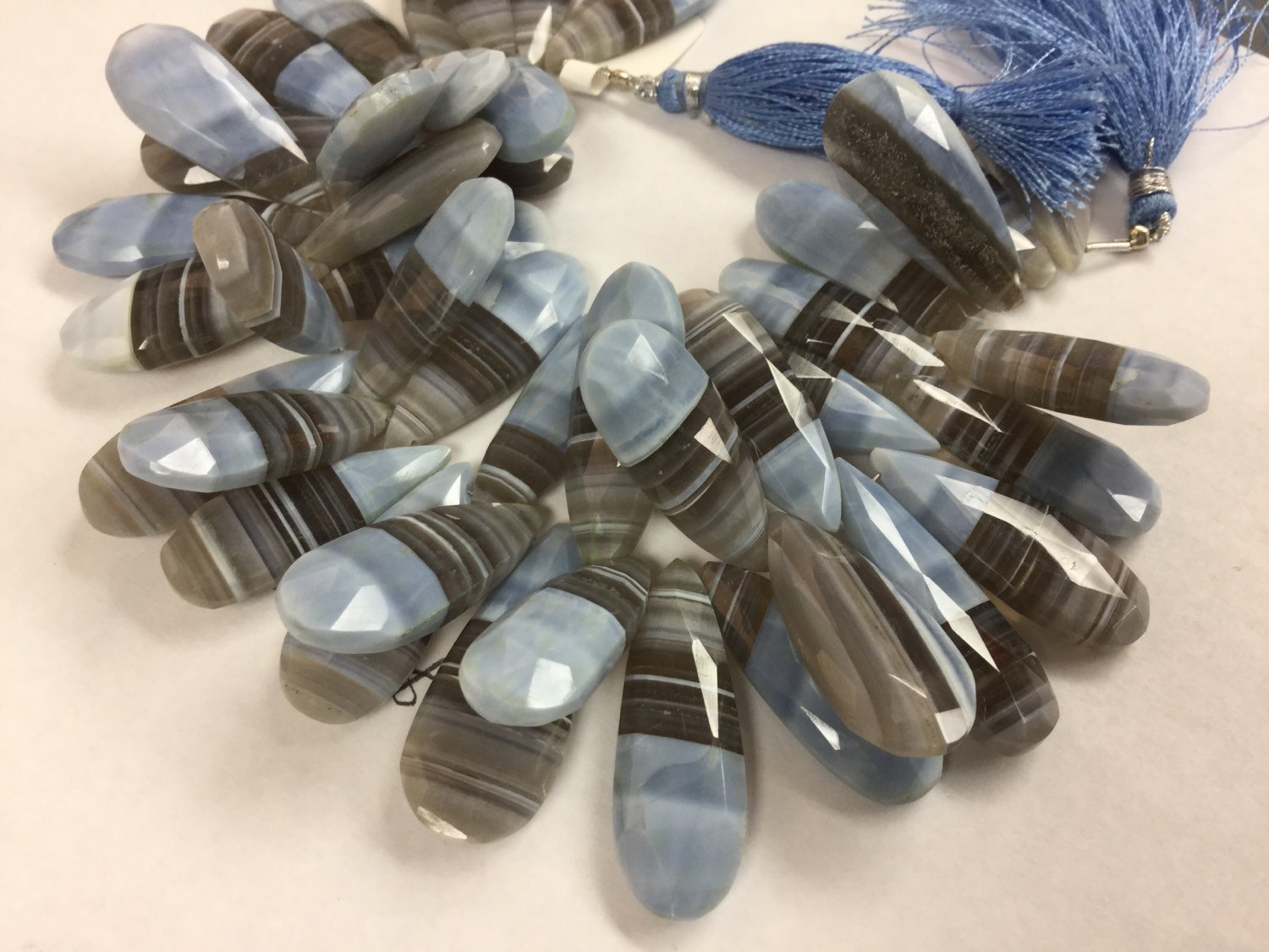 Natural Lace Opal Pears Faceted