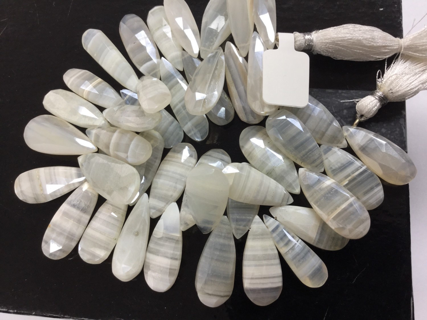 Natural Lace Opal Pears Faceted