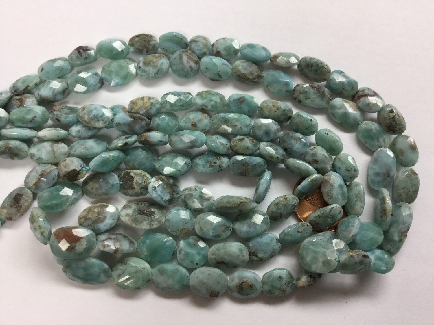 Natural Larimar Ovals Faceted