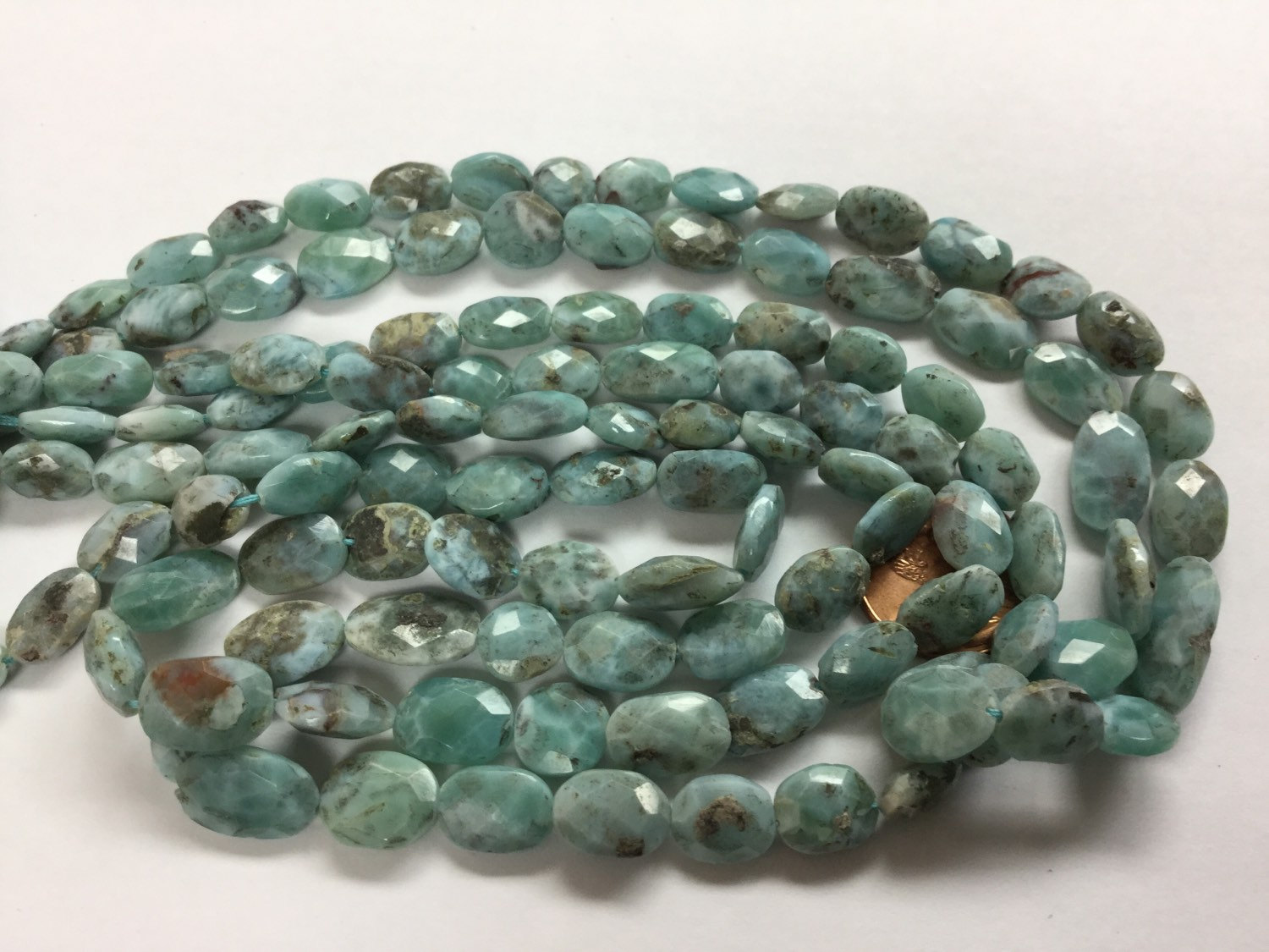 Natural Larimar Ovals Faceted