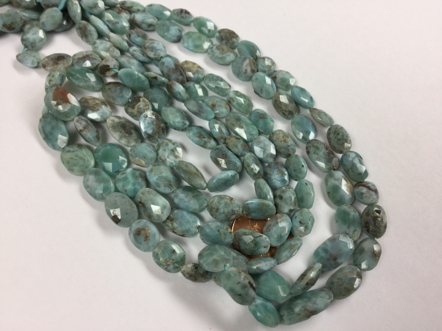 Natural Larimar Ovals Faceted