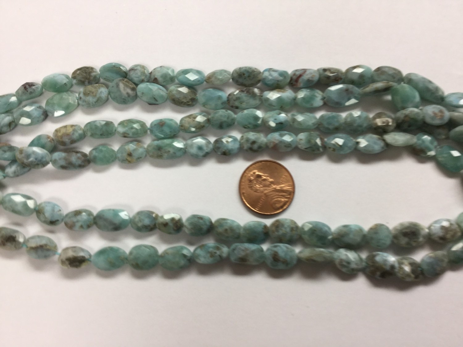 Natural Larimar Ovals Faceted