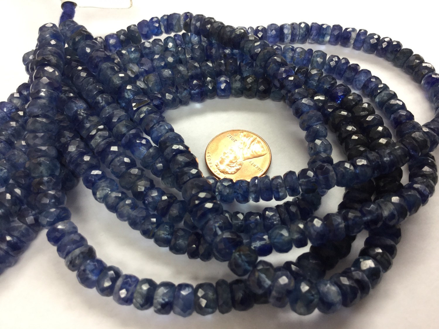 Natural Blue Kyanite Rondelle Faceted