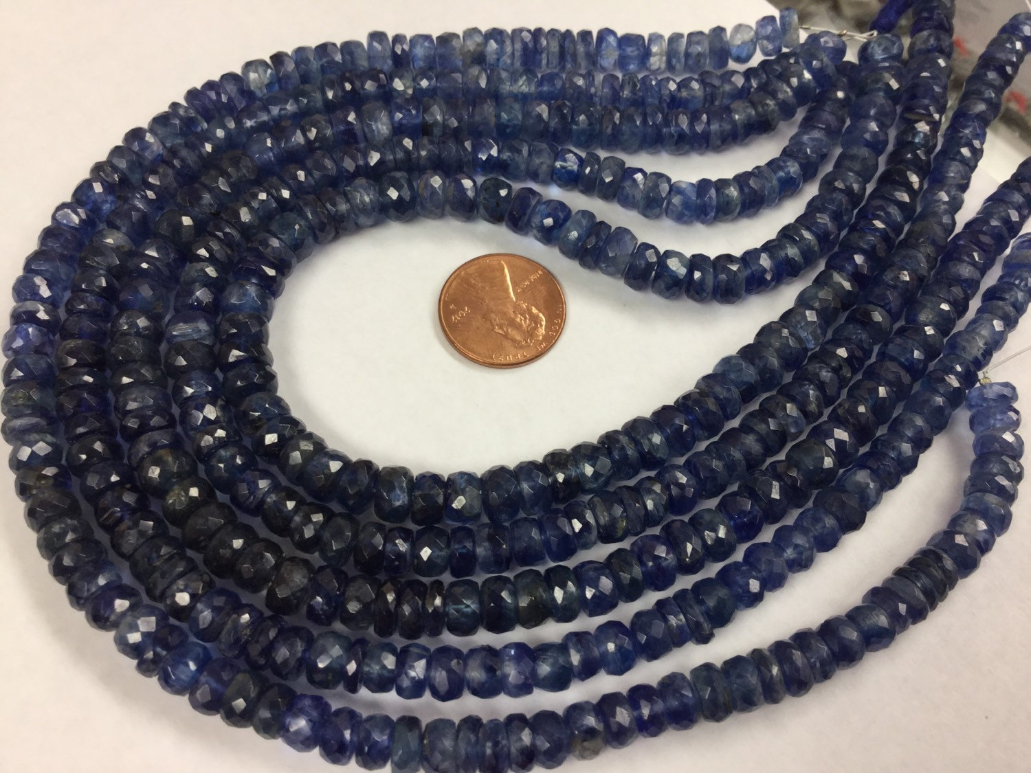Natural Blue Kyanite Rondelle Faceted