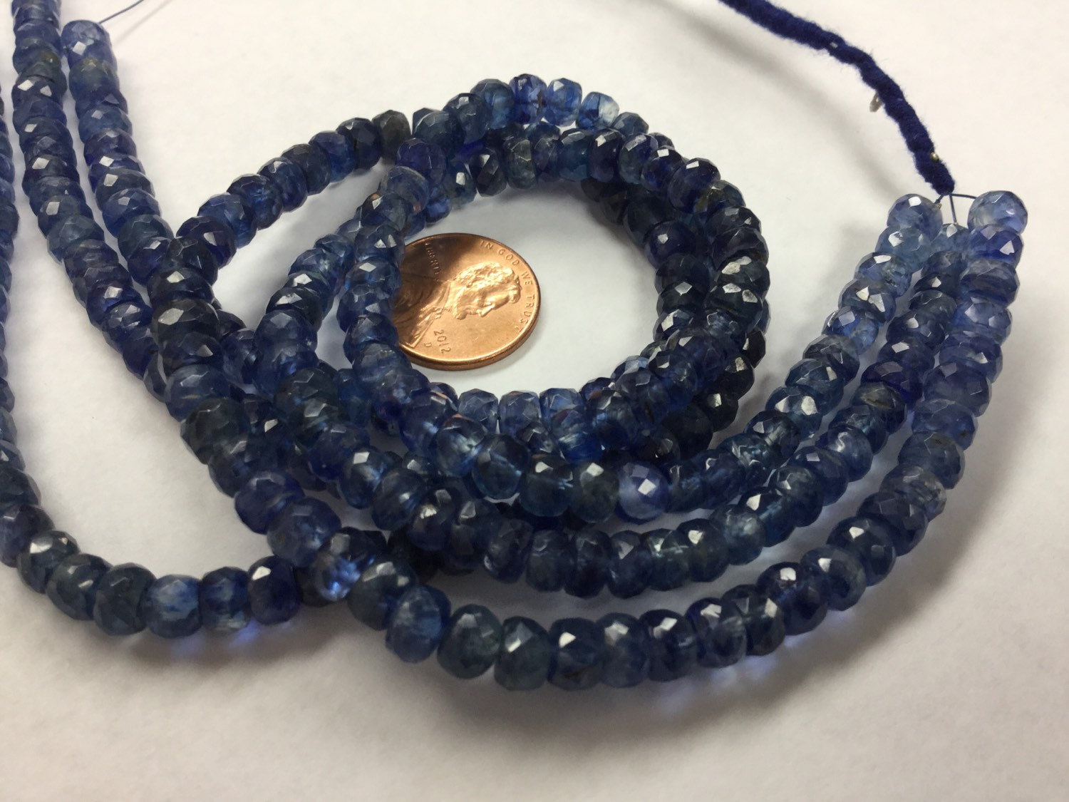 Natural Light Blue Kyanite Rondelles Faceted