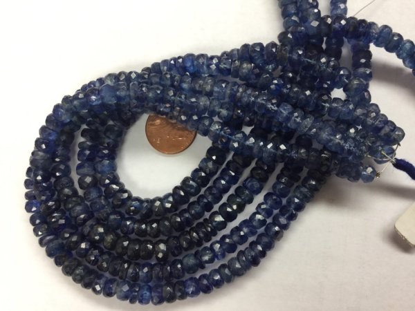 Natural Light Blue Kyanite Rondelles Faceted