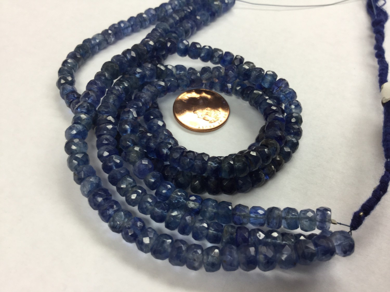 Natural Light Blue Kyanite Rondelles Faceted