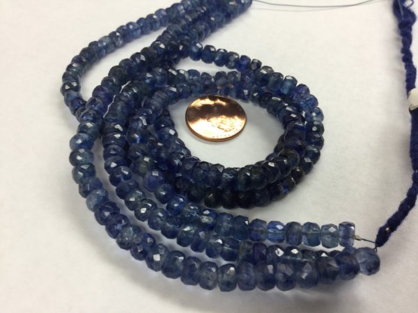 Natural Light Blue Kyanite Rondelles Faceted