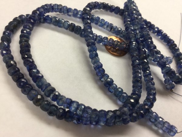 Natural Light Blue Kyanite Rondelles Faceted