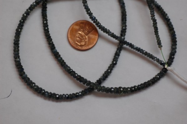 Natural Madagascar Dark Grey Sapphire Rondelle Faceted