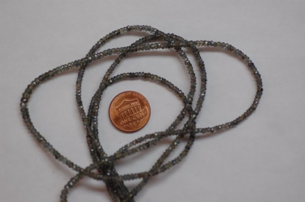 Natural Madagascar Greenish Grey Sapphire Rondelle Faceted