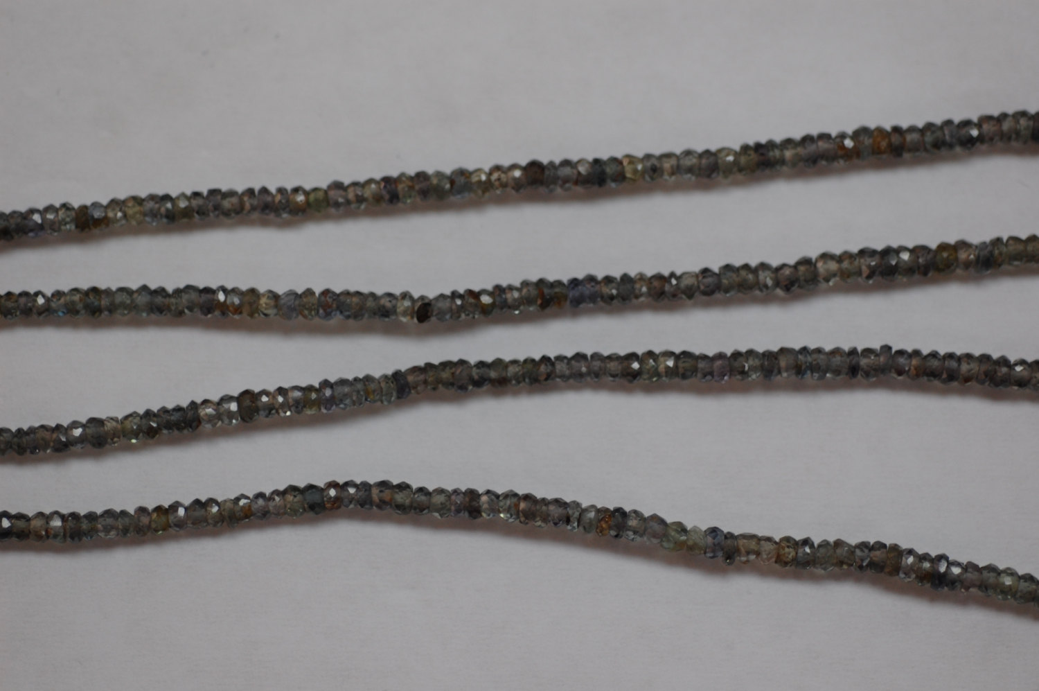 Natural Madagascar Greenish Grey Sapphire Rondelle Faceted