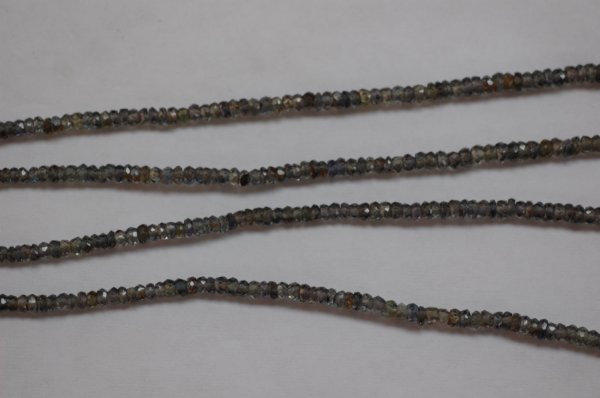Natural Madagascar Greenish Grey Sapphire Rondelle Faceted