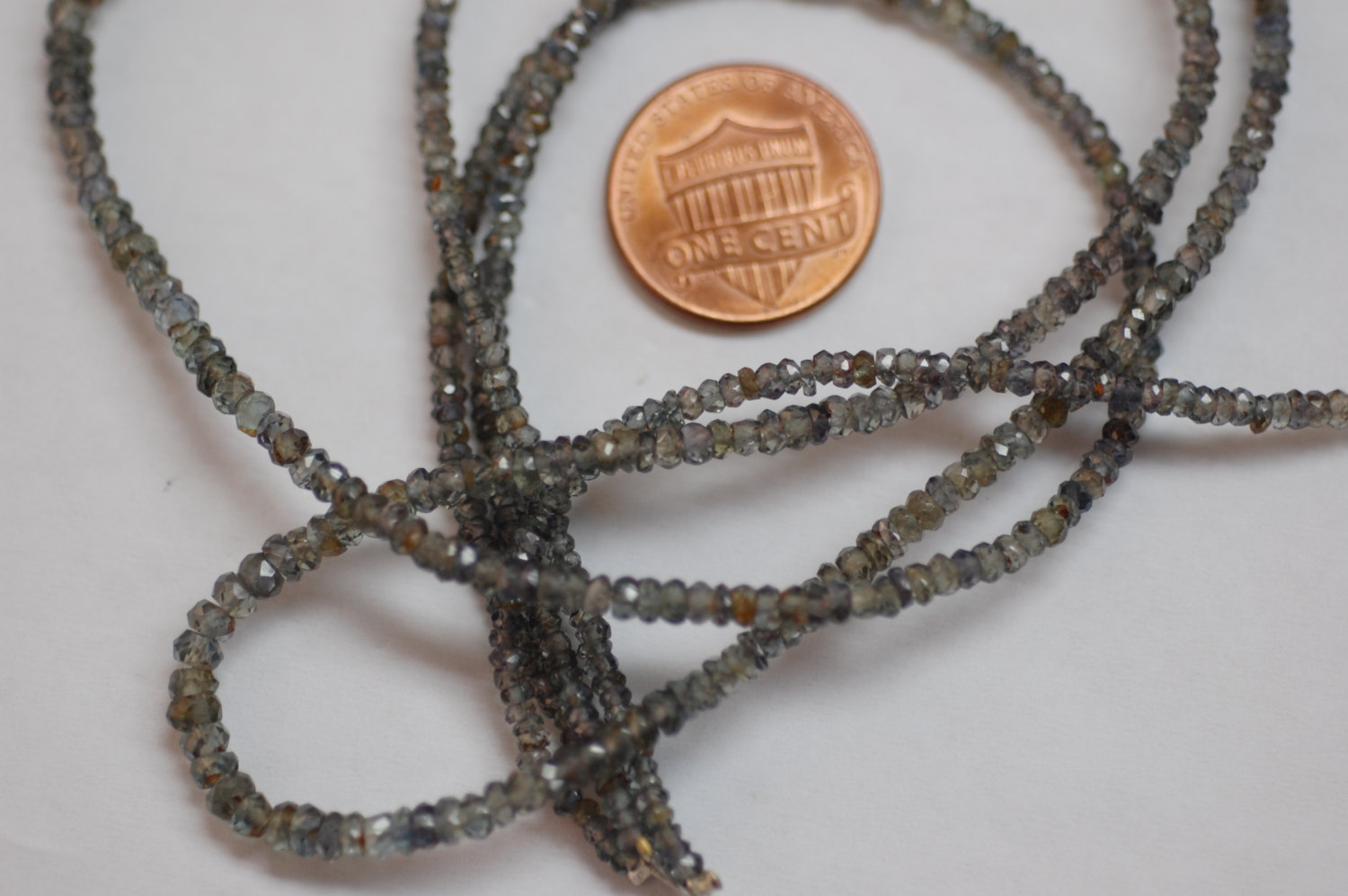 Natural Madagascar Greenish Grey Sapphire Rondelle Faceted