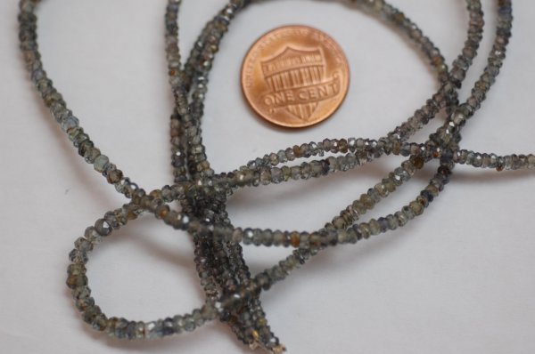 Natural Madagascar Greenish Grey Sapphire Rondelle Faceted