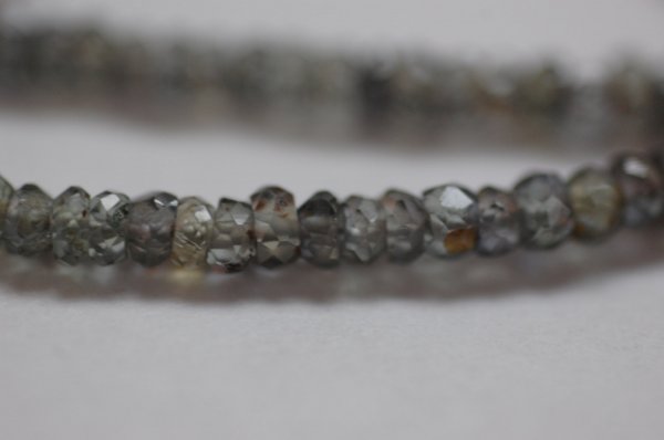 Natural Madagascar Greenish Grey Sapphire Rondelle Faceted