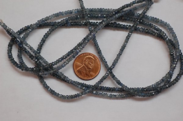 Natural Madagascar Light Grey Sapphire Rondelle Faceted