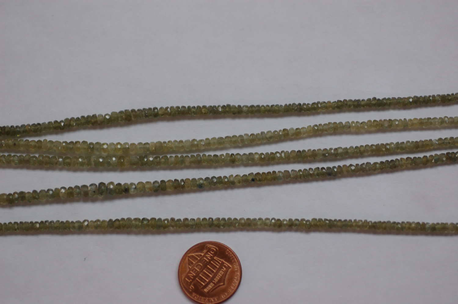 Natural Madagascar Olive Green Sapphire Rondelle Faceted