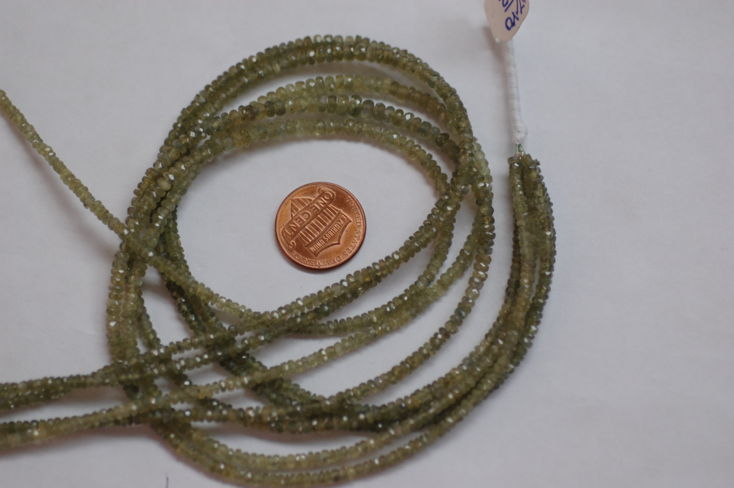 Natural Madagascar Olive Green Sapphire Rondelle Faceted