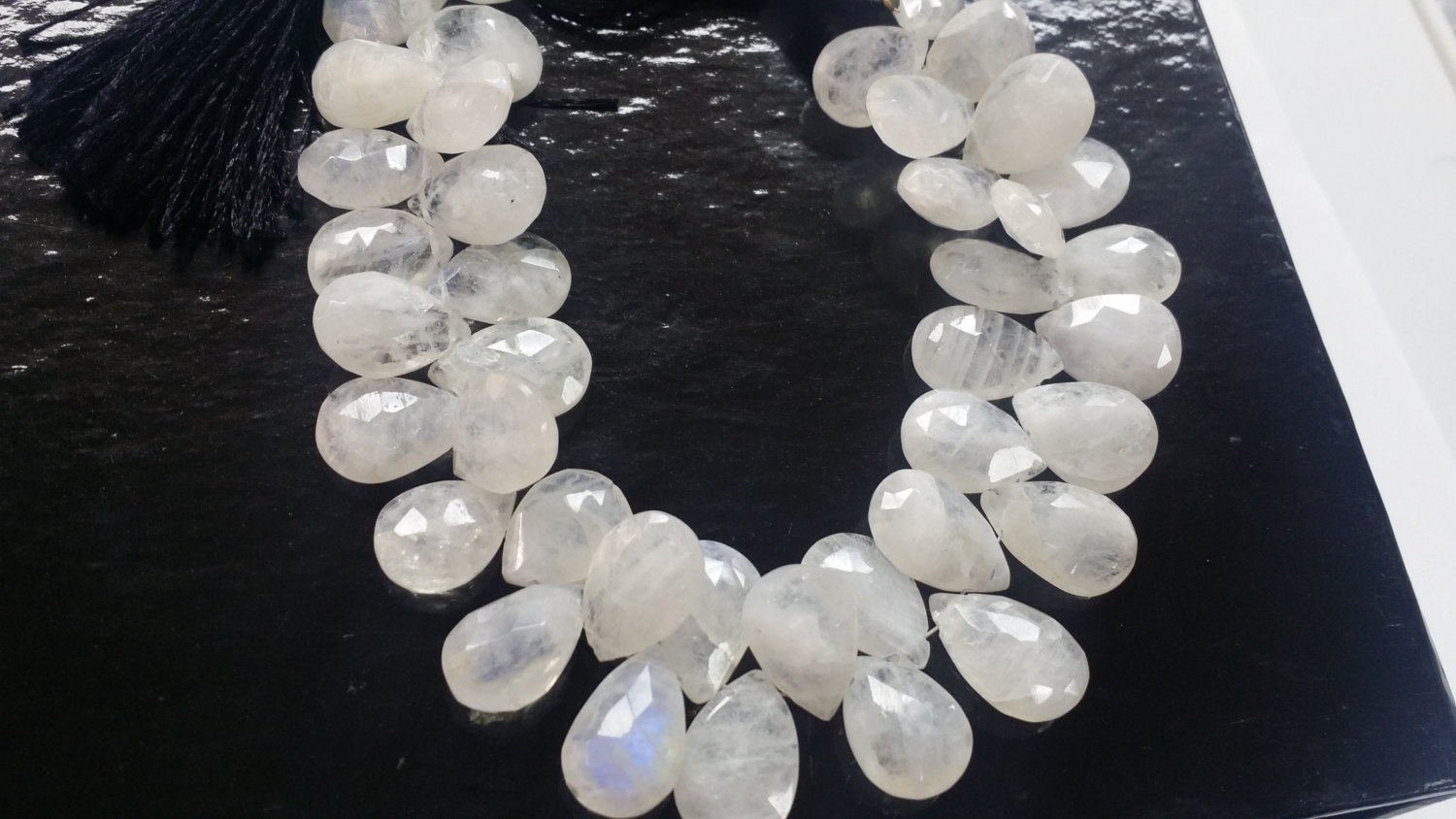Natural Moonstone Pears Faceted