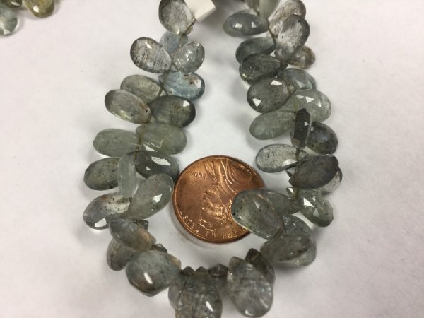 Natural Moss Aquamarine Pears Faceted