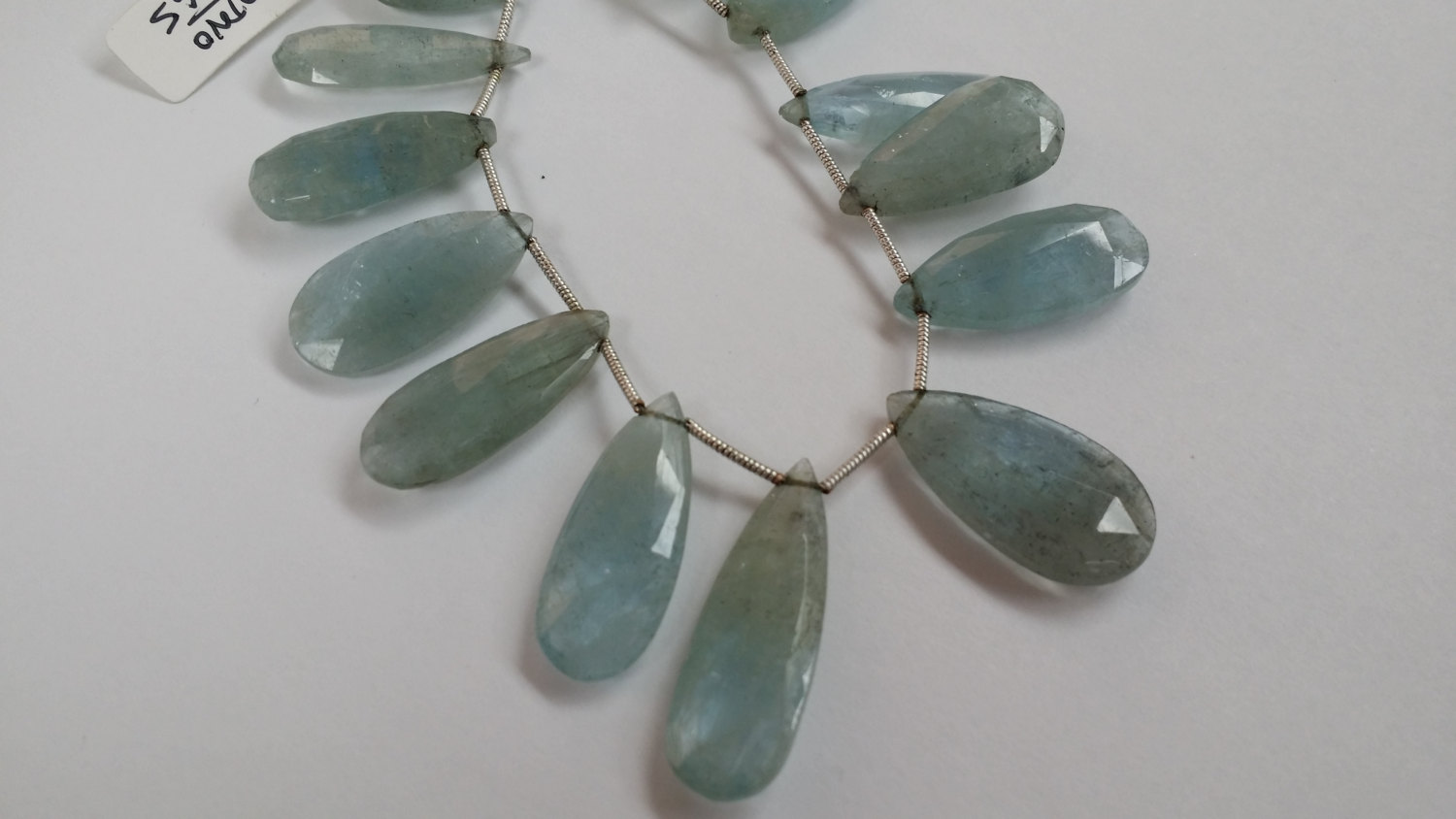 Natural Moss Aquamarine Pears Faceted