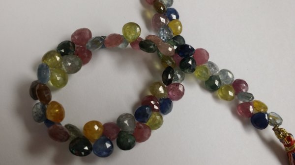 Natural Multi Color Sapphire Hearts Faceted
