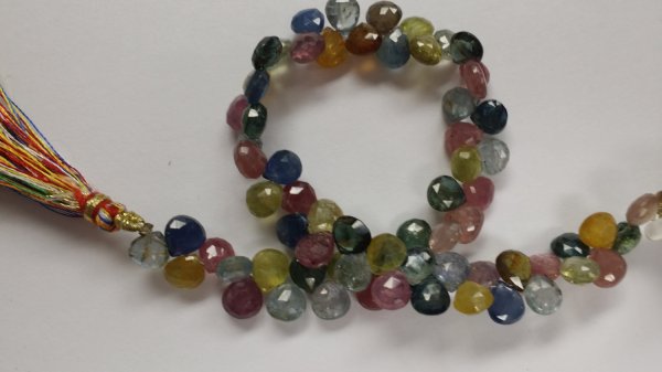 Natural Multi Color Sapphire Hearts Faceted