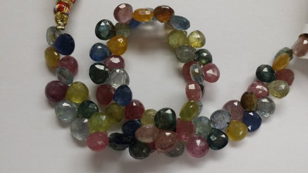 Natural Multi Color Sapphire Hearts Faceted