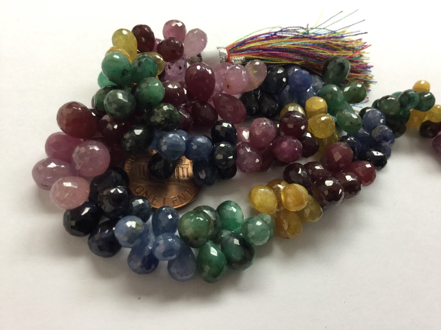 Natural Multi Sapphire Drops Faceted