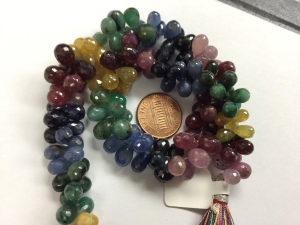 Natural Multi Sapphire Drops Faceted