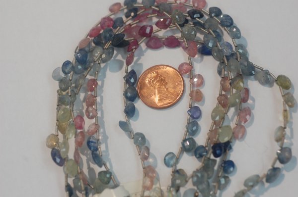 Natural Multi Sapphire Hearts Faceted